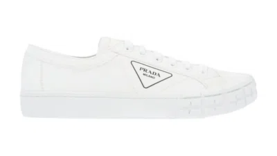 Pre-owned Prada Men's  Wheel Low Top Sneakers In White