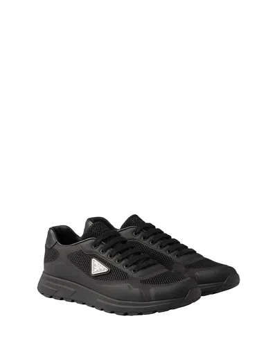 Prada Men's Prax 2.0 Fabric Sneakers In Black