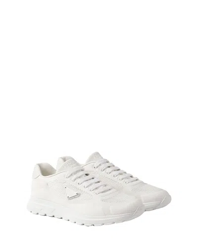 Prada Men's Prax 2.0 Fabric Sneakers In White
