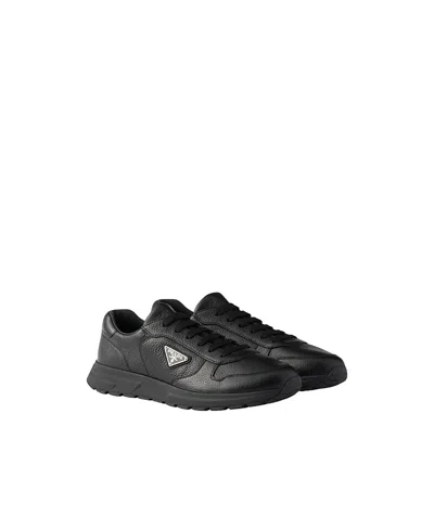 Prada Mens Black Prax 2.0 Re-nylon Shell And Leather Trainers Eur 41.5 / 7.5 Uk