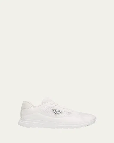 Prada Men's Prax Mesh Runner Sneakers In White
