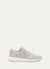 PRADA MEN'S PRAX TRIANGLE LOGO NYLON LOW-TOP SNEAKERS