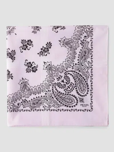 Prada Men's Printed Batiste Scarf In Pink