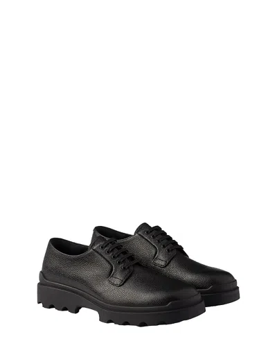 Prada Men's Printed Leather Lace-ups Shoes In Black