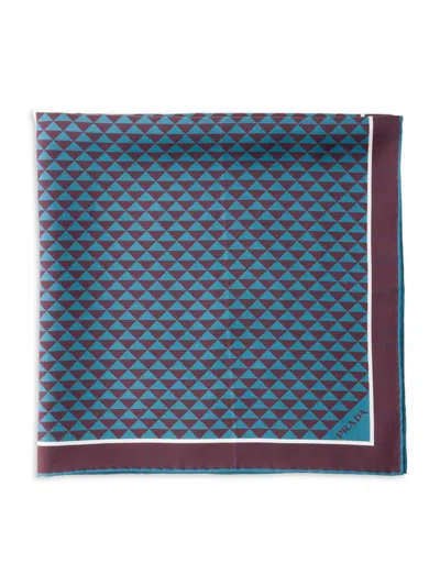 Prada Men's Printed Silk Twill Scarf In Multi