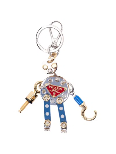 Prada Robot Bag Charm In Metallic