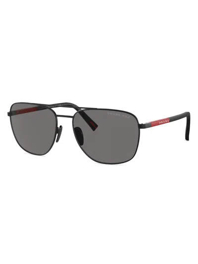 Prada Men's Ps 54zs 60mm Oval Sunglasses In Purple