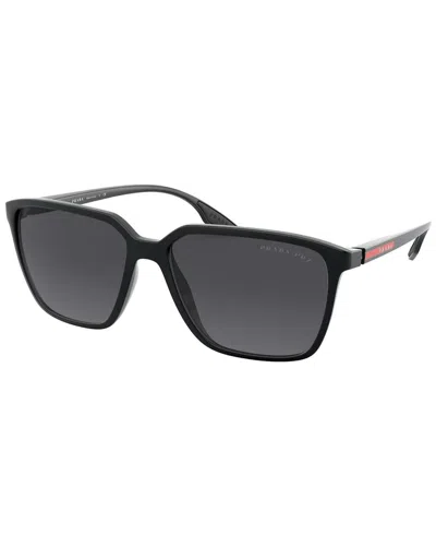 Prada Men's Ps06vs 58mm Polarized Sunglasses In Black