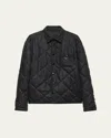 Prada Men's Quilted Cashmere Snap-front Overshirt In Black