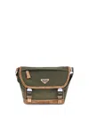 Prada Men Re-nylon And Leather Medium Shoulder Bag In Green