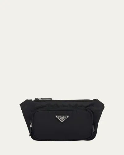 PRADA MEN'S RE-NYLON AND SAFFIANO LEATHER CROSSBODY BAG