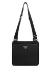 Prada Re-nylon And Saffiano Shoulder Bag In Black