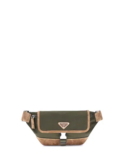 Prada Men Re-nylon And Suede Fanny Pack