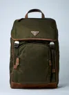 Prada Nylon Backpack With Adjustable Shoulder Straps In Green