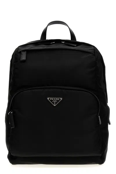 Prada Men Re-nylon Backpack In Black
