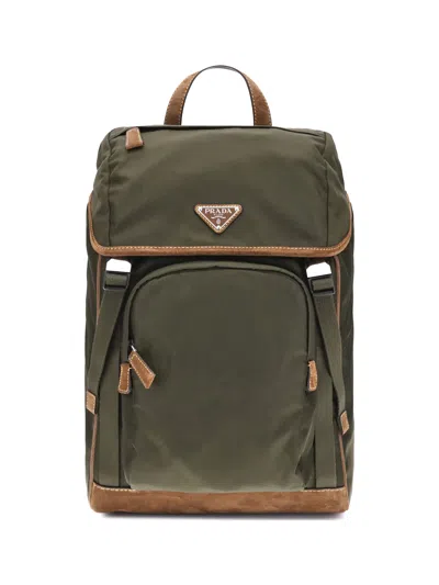 Prada Men Re-nylon Backpack In Green