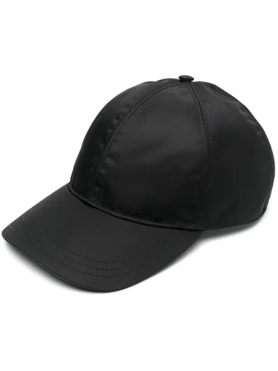 Prada Men Re-nylon Baseball Cap In Black