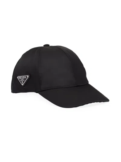 Prada Men's Re-nylon Baseball Cap In Black
