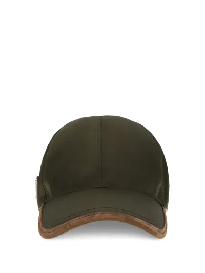 Prada Men Re-nylon Baseball Hat In Burgundy