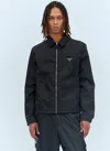 Prada Mens Black Re-nylon Brand-plaque Polyamide Jacket In Black