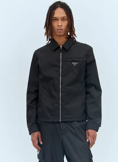 Prada Men Re-nylon Blouson Jacket In Black