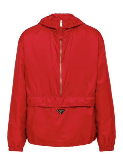 Prada Men's Re-nylon Blouson Jacket In Red