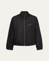 Prada Technical Cotton Blouson Jacket In Black