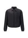 Prada Nylon Padded Jacket Elastic Cuffs In Black