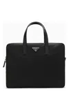 Prada Men's Re-nylon Briefcase In Black