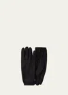 Prada Triangle-patch Re-nylon Gloves In Nero
