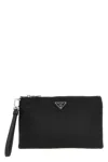 Prada Men Re-nylon Clutch In Black