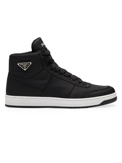 Prada Re-nylon Gabardine High-top Sneakers In Black