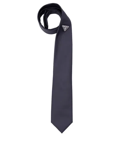 Prada Men Re-nylon Gabardine Tie In Blue