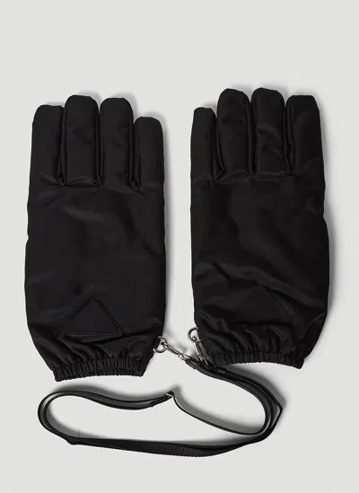 Prada Men Re-nylon Gloves In Black
