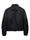 Prada Logo-plaque Zip-up Jacket In Black
