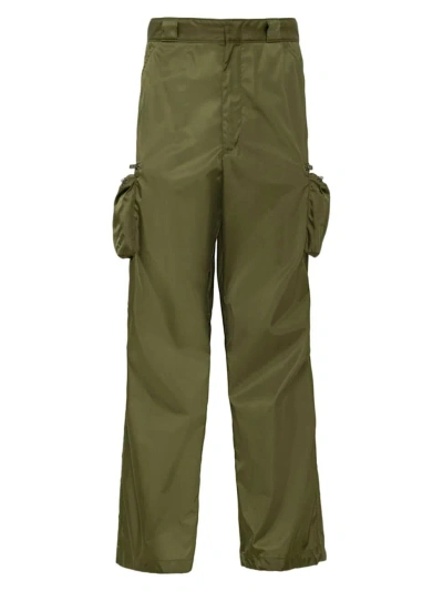 Prada Men's Re-nylon Trousers In Green