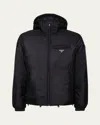 Prada Re-nylon Puffer Jacket In Blue