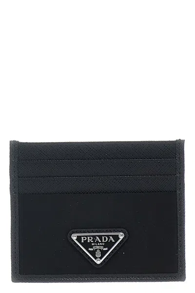 Prada Saffiano Leather Document Holder In Black