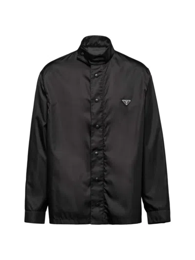 Prada Men's Re-nylon Shirt In Black
