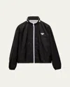 Prada Triangle-logo Jacket In Nero Bianco