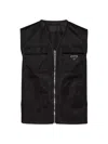 Prada Triangle Logo Cargo Gilet - Men's - Recycled Nylon In Black
