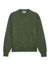 Prada Re-cashmere Pullover Mit Triangel-logo In Green