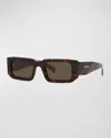 Prada Men's Rectangle Acetate Sunglasses In One Color Option