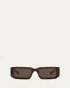 Prada Womens Brown Pr 06ys Rectangle-frame Acetate Sunglasses In One Color Option