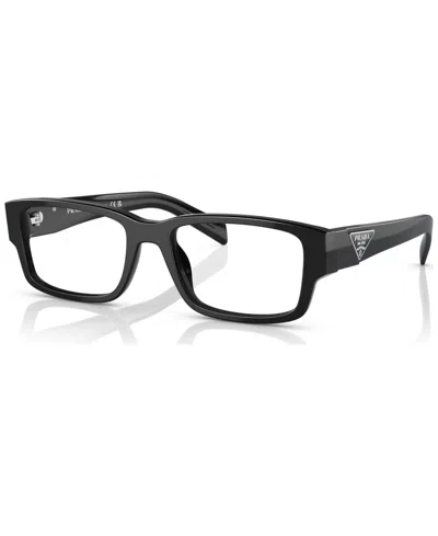 Prada Men's Rectangle Eyeglasses, Pr 07zv55-o In Black