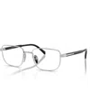 Prada 0pr B51v Rectangular Aluminum Frame Eyeglasses In Metallic