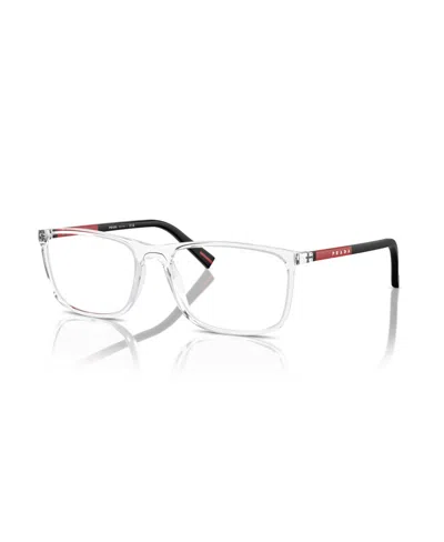 Prada Men's Rectangle Eyeglasses, Ps 03qv In Crystal