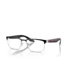 Prada Linea Rossa 54mm Rectangle Optical Glasses In Green