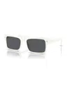Prada Eyewear Rectangle Frame Sunglasses In Gray