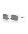 Prada 55mm Rectangular Sunglasses In White
